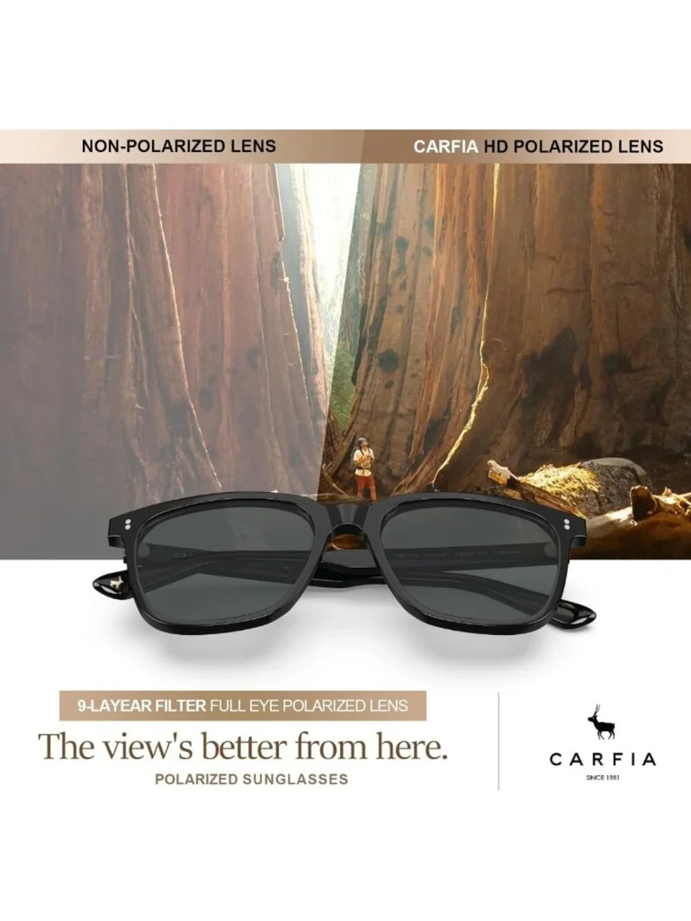 Classic Retro Square Polarized Sunglasses for Men - UV400 Protection Driving